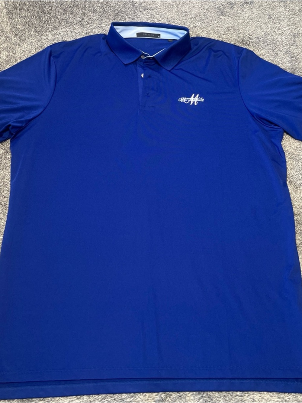 Greyson Golf Polo Shirt Men's XL Blue Short Sleeve Wolf Logo Morningside